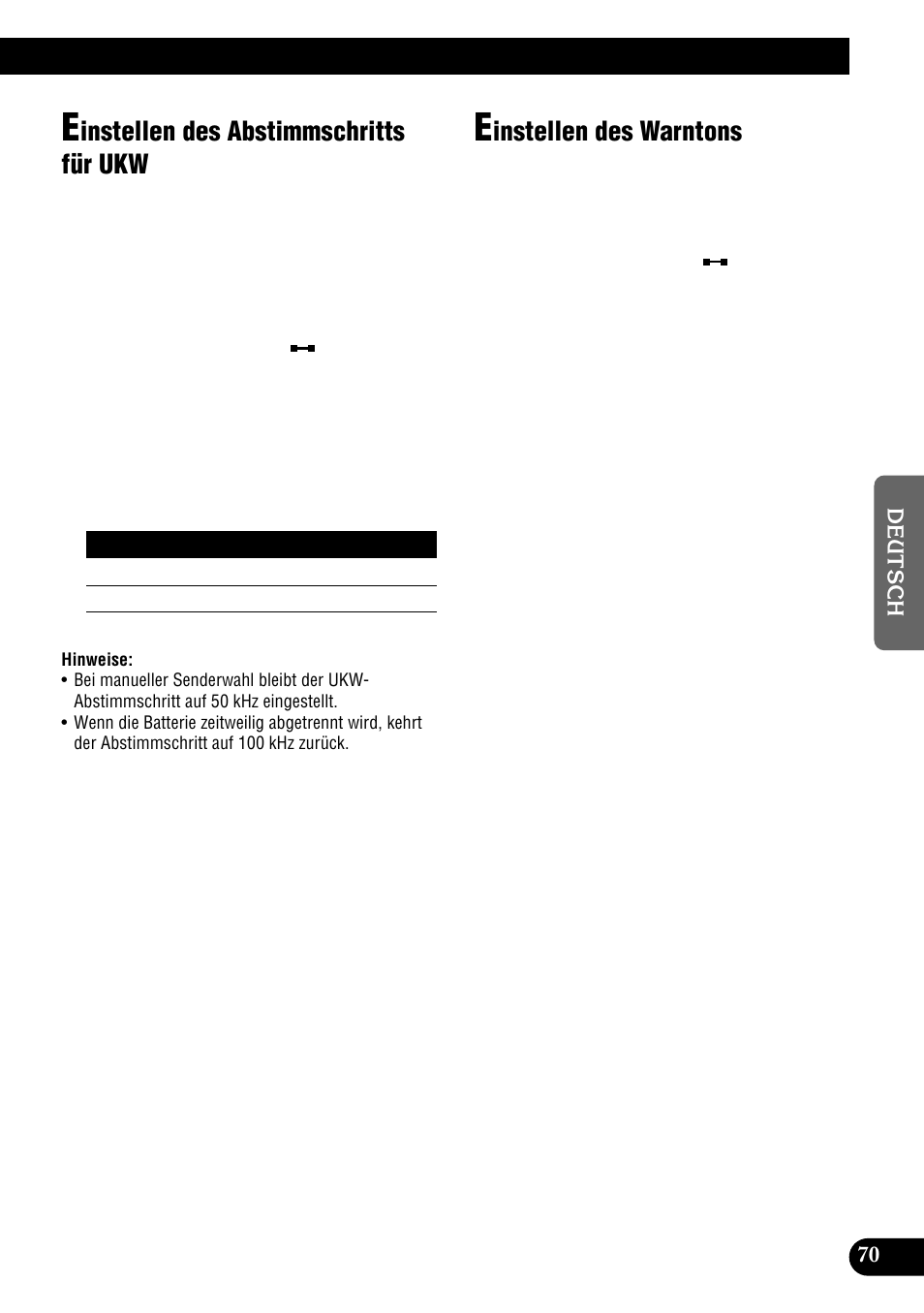 Instellen des abstimmschritts für ukw, Instellen des warntons | Pioneer DEH-P900HDD User Manual | Page 71 / 176