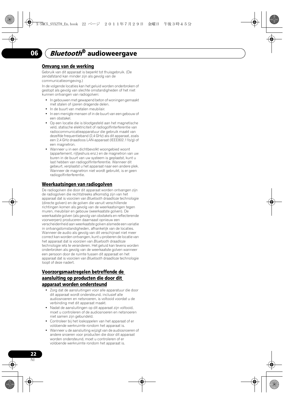 Bluetooth, Audioweergave 06 | Pioneer X-SMC5-K User Manual | Page 130 / 224
