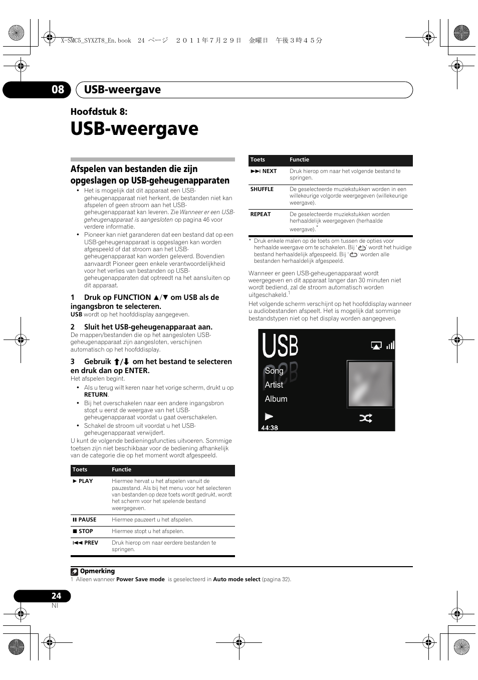 Usb-weergave, Usb-weergave 08, Hoofdstuk 8 | Song artist album | Pioneer X-SMC5-K User Manual | Page 132 / 224