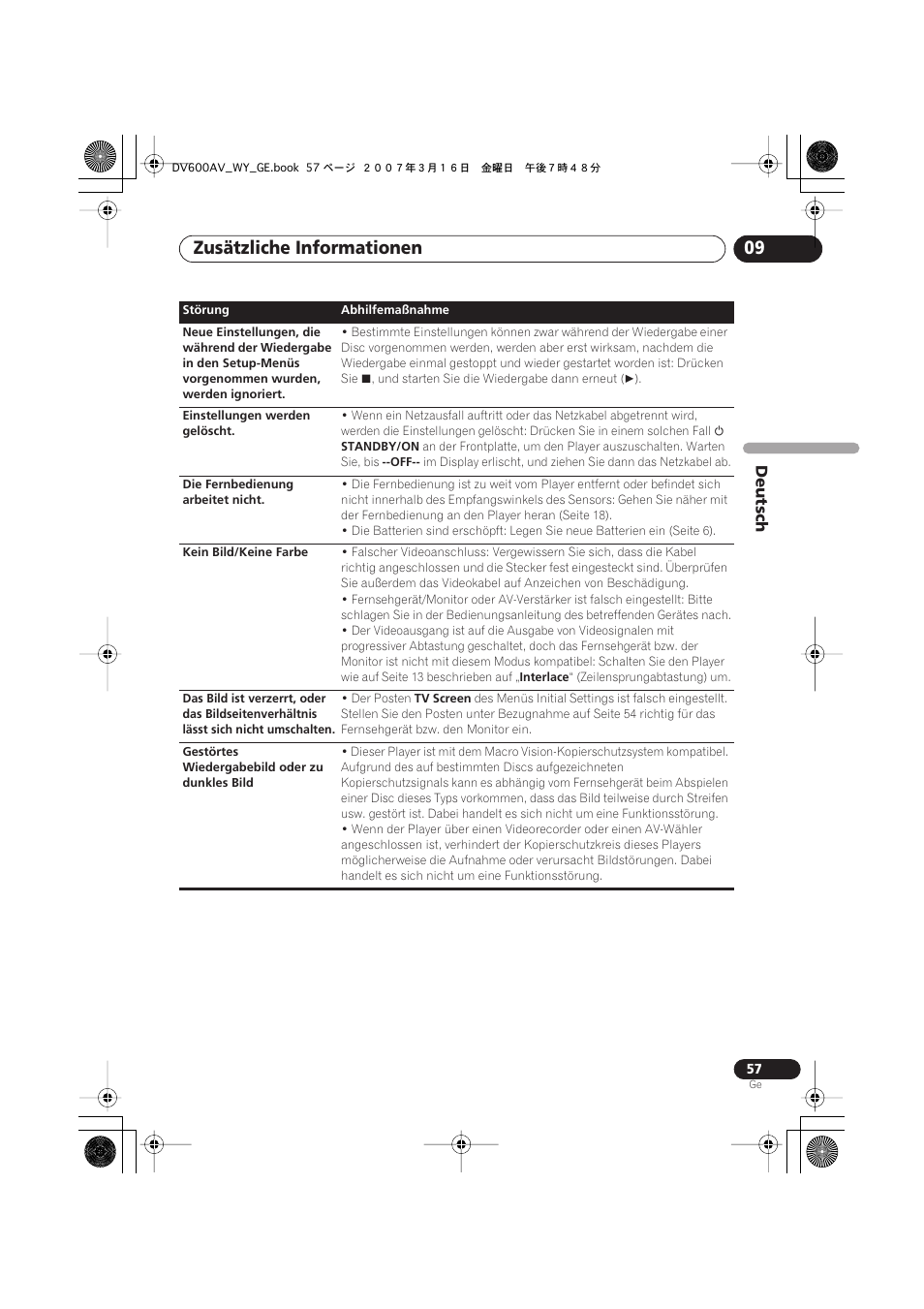 Zusätzliche informationen 09, Deutsch | Pioneer DV-600AV-K User Manual | Page 119 / 128