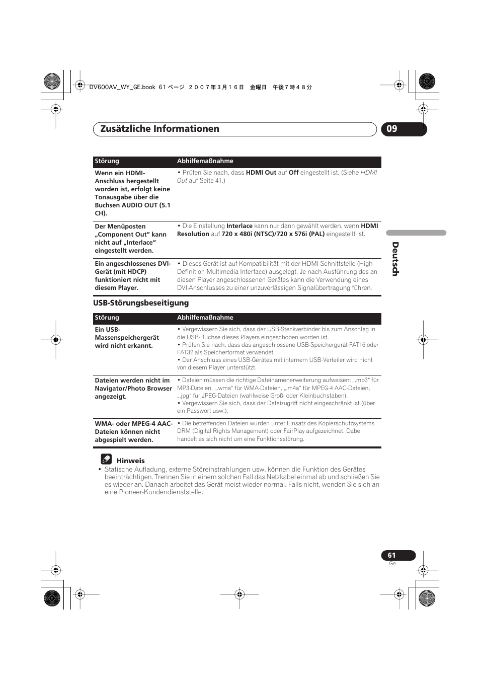 Zusätzliche informationen 09 | Pioneer DV-600AV-K User Manual | Page 123 / 128