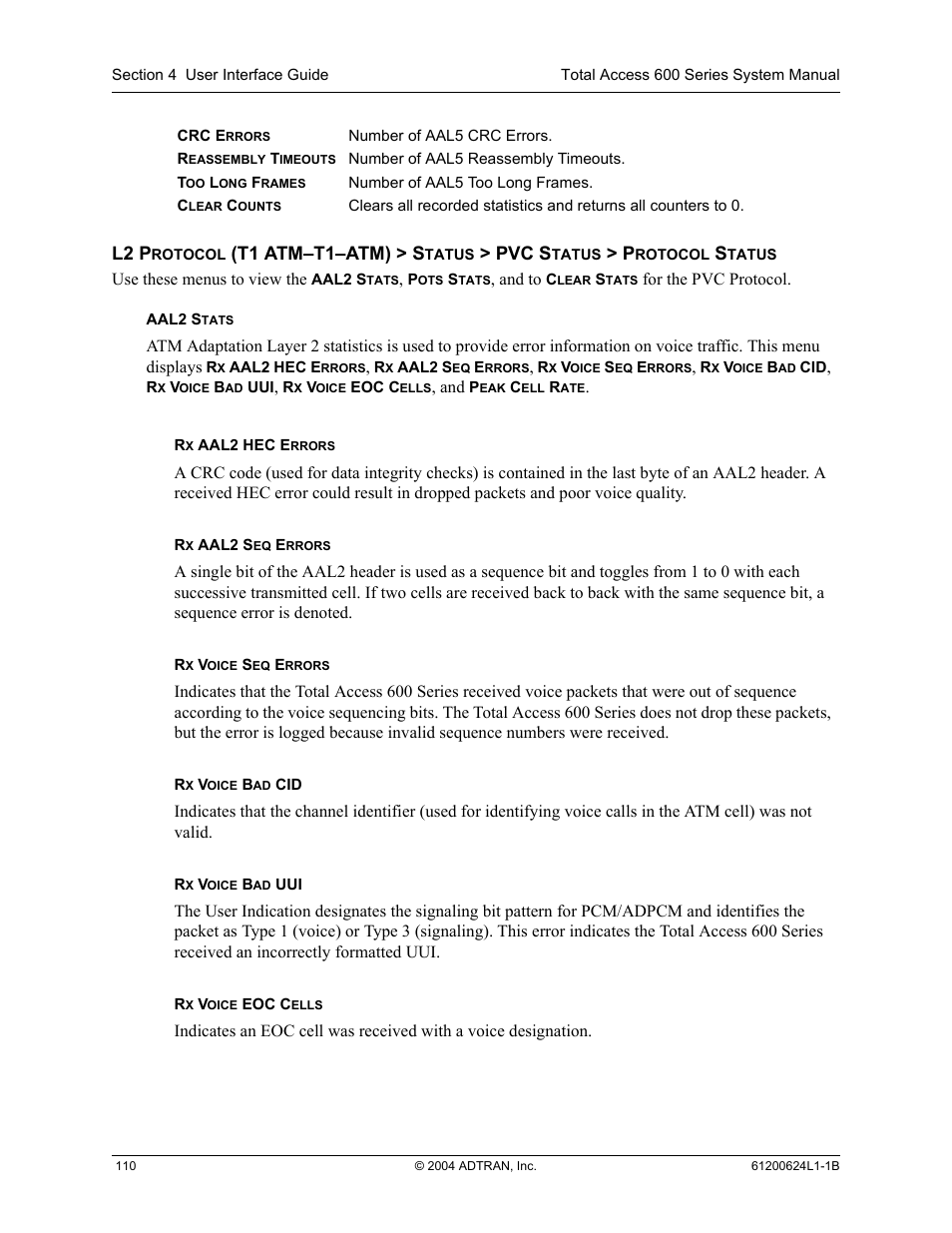 L2 p, T1 atm–t1–atm) > s, Pvc s | ADTRAN 600R User Manual | Page 112 / 264