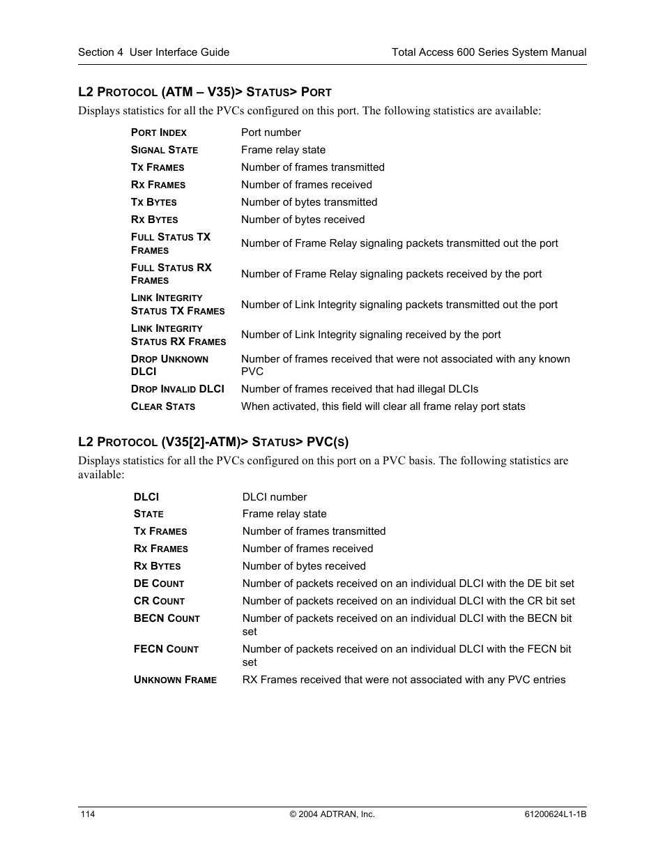 L2 p, Atm – v35)> s, V35[2]-atm)> s | ADTRAN 600R User Manual | Page 116 / 264