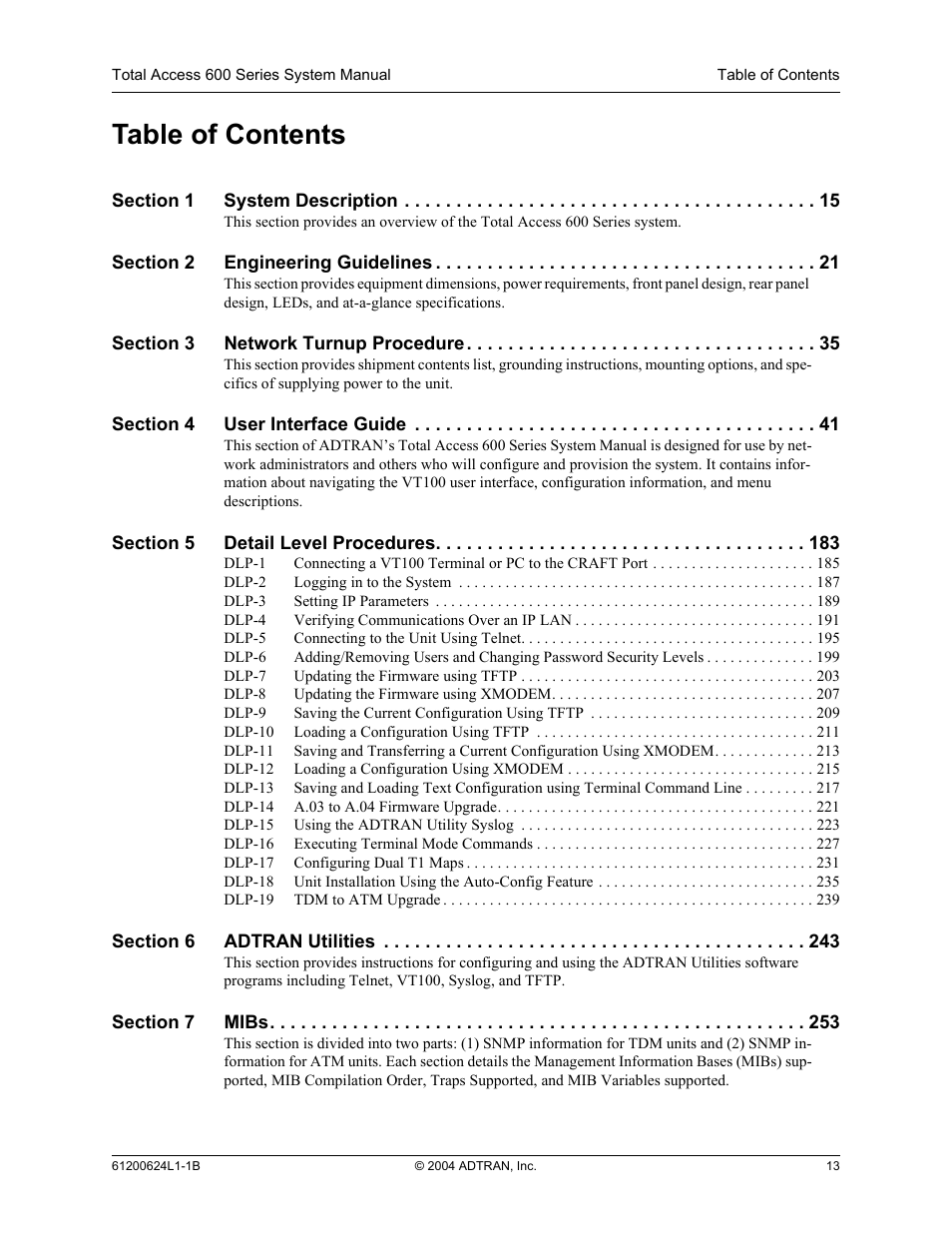 ADTRAN 600R User Manual | Page 13 / 264