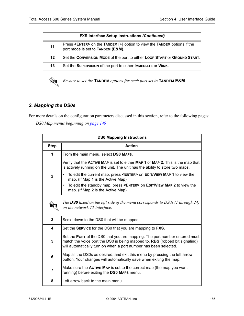 Mapping the ds0s | ADTRAN 600R User Manual | Page 167 / 264