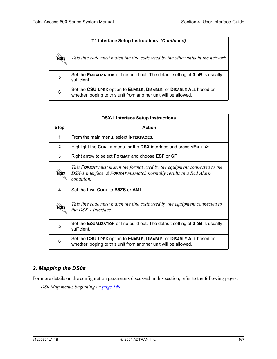 Mapping the ds0s | ADTRAN 600R User Manual | Page 169 / 264