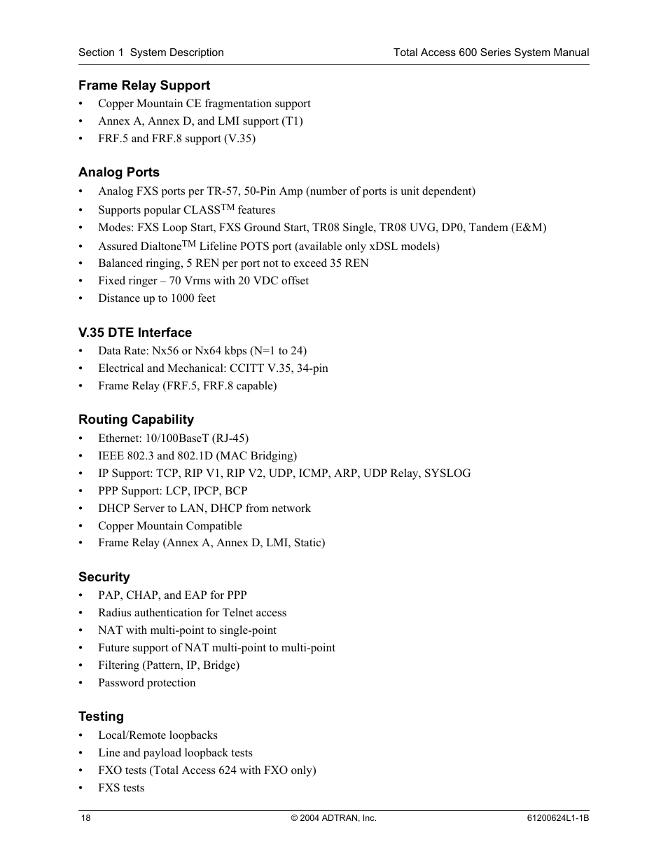 ADTRAN 600R User Manual | Page 18 / 264