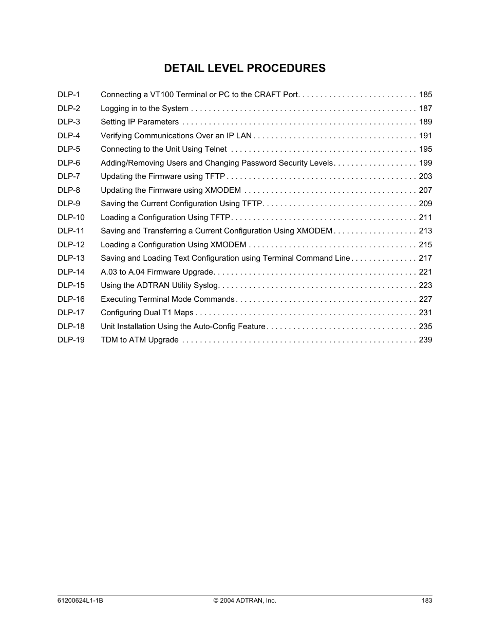 Detail level procedures, Section 5 | ADTRAN 600R User Manual | Page 185 / 264