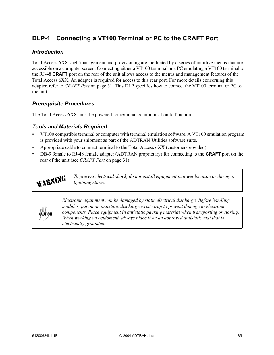Dlp-1 | ADTRAN 600R User Manual | Page 187 / 264