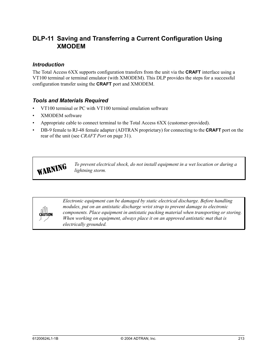 Dlp-11 | ADTRAN 600R User Manual | Page 215 / 264