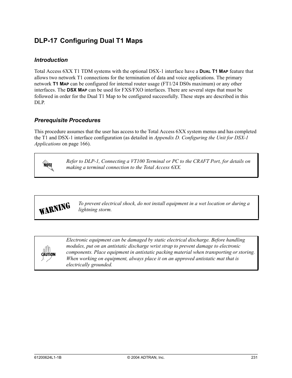 Dlp-17 configuring dual t1 maps, Dlp-17, Configuring dual t1 maps | ADTRAN 600R User Manual | Page 233 / 264