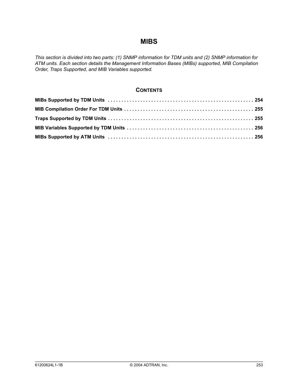 Mibs, Section 7 | ADTRAN 600R User Manual | Page 255 / 264