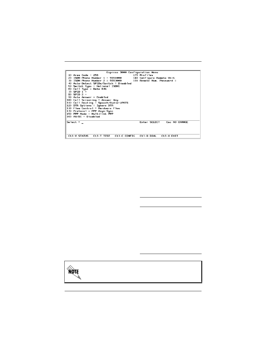 Accessing terminal menus, Accessing terminal menus -2, Figure 4-1. vt 100 terminal configuration menu -2 | Table 4-1, Menu hot keys -2 | ADTRAN 3000 User Manual | Page 72 / 146