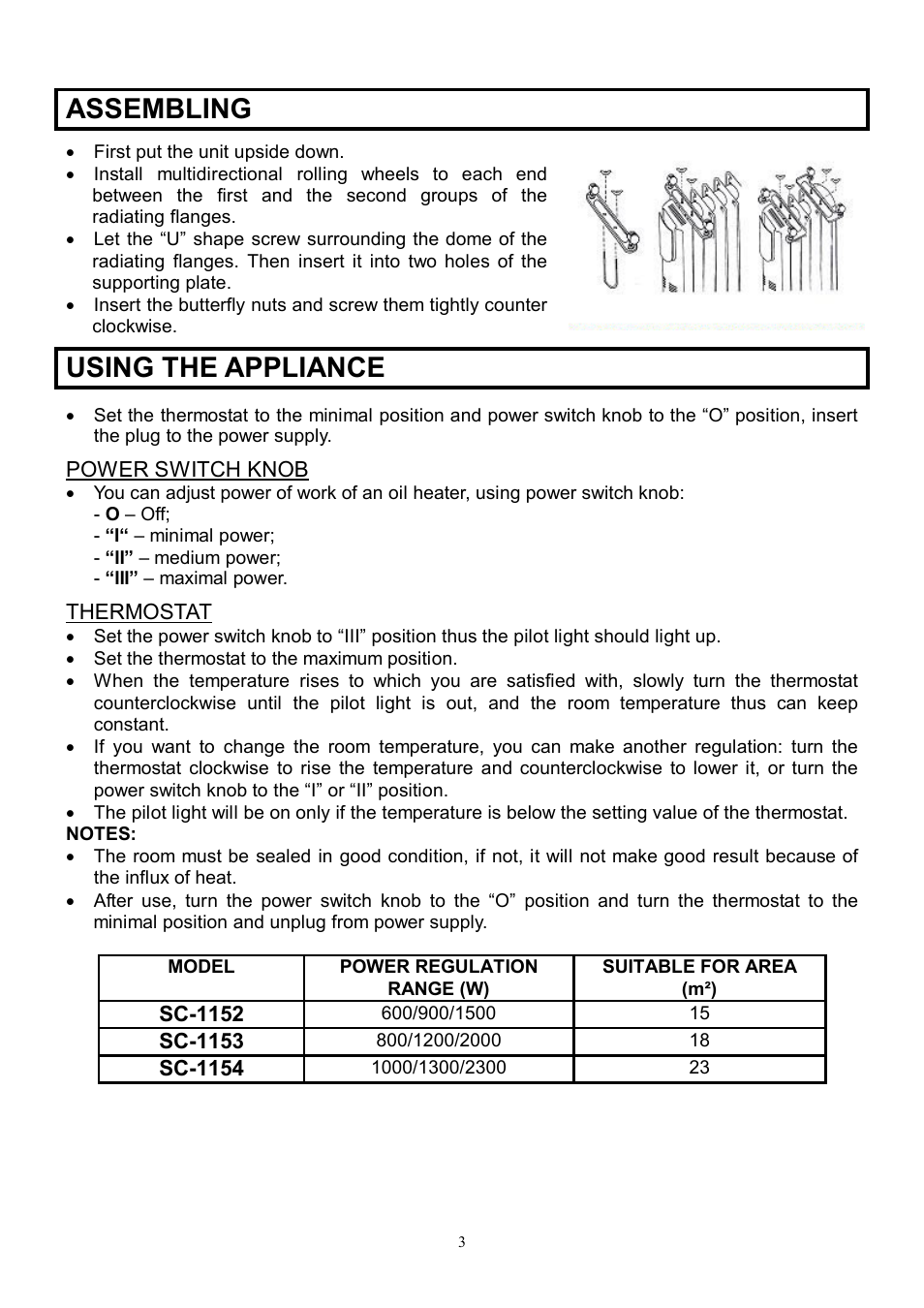 Assembling, Using the appliance | Scarlett SC-1154 User Manual | Page 3 / 7