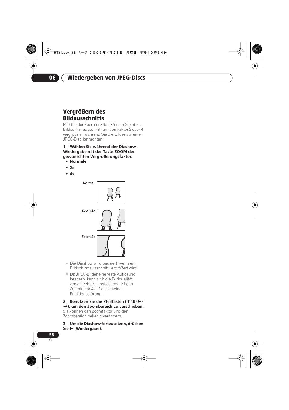 Vergrößern des bildausschnitts, Wiedergeben von jpeg-discs 06 | Pioneer NS-DV990 User Manual | Page 160 / 208