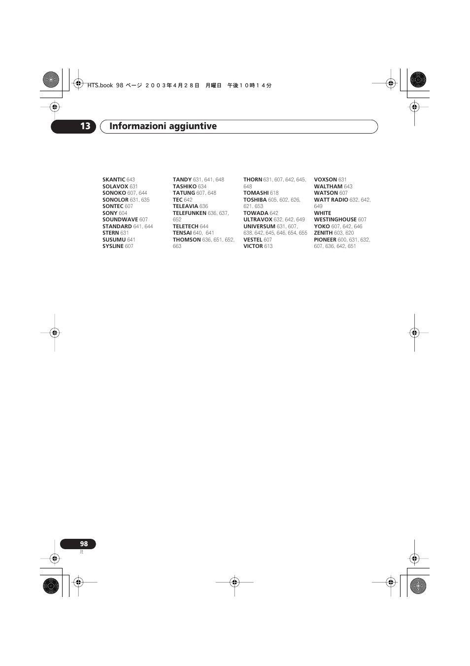 Informazioni aggiuntive 13 | Pioneer NS-DV990 User Manual | Page 98 / 208