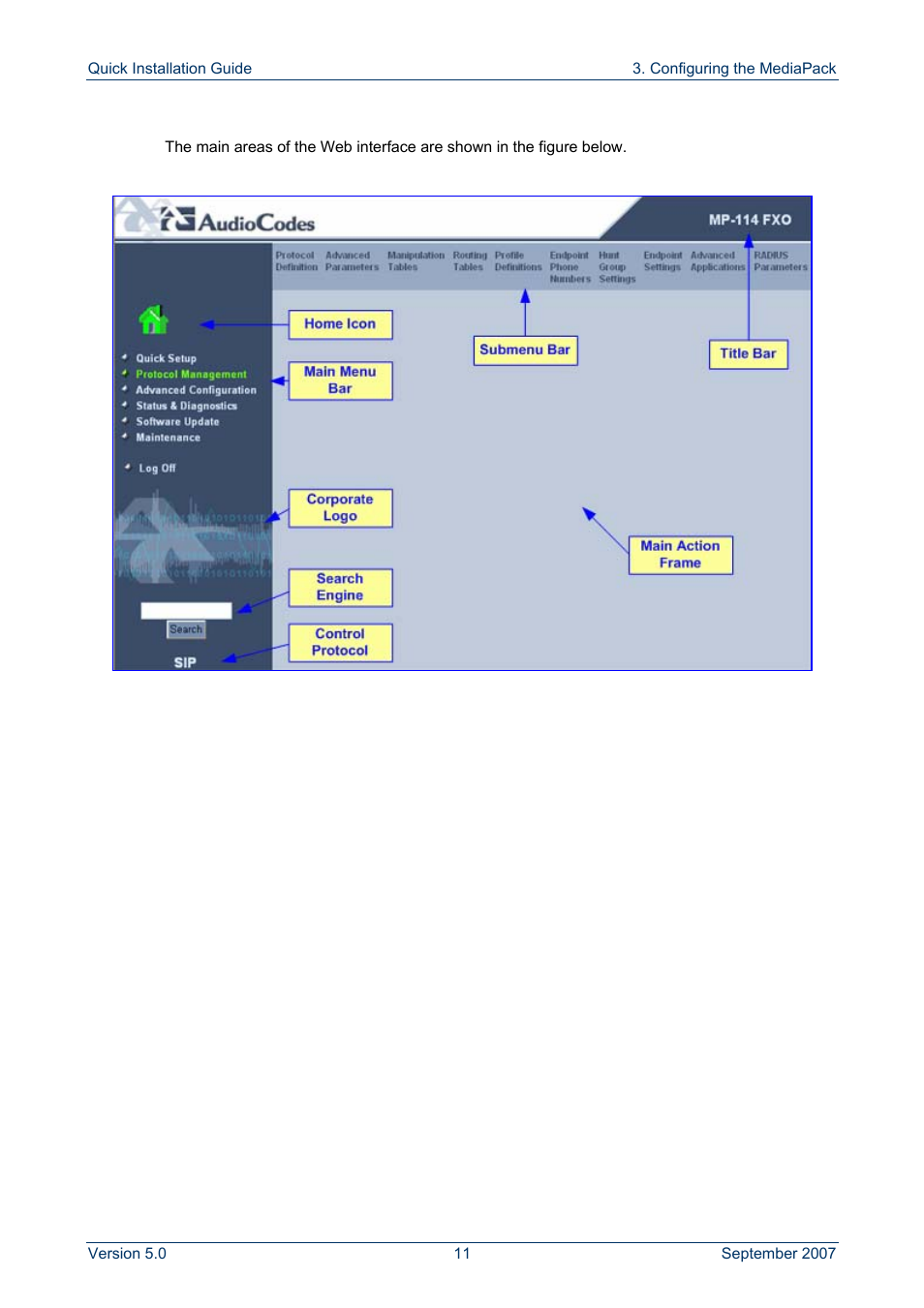 Navigating the embedded web server, 2 navigating the embedded web server | AudioCodes MP-118 User Manual | Page 11 / 44