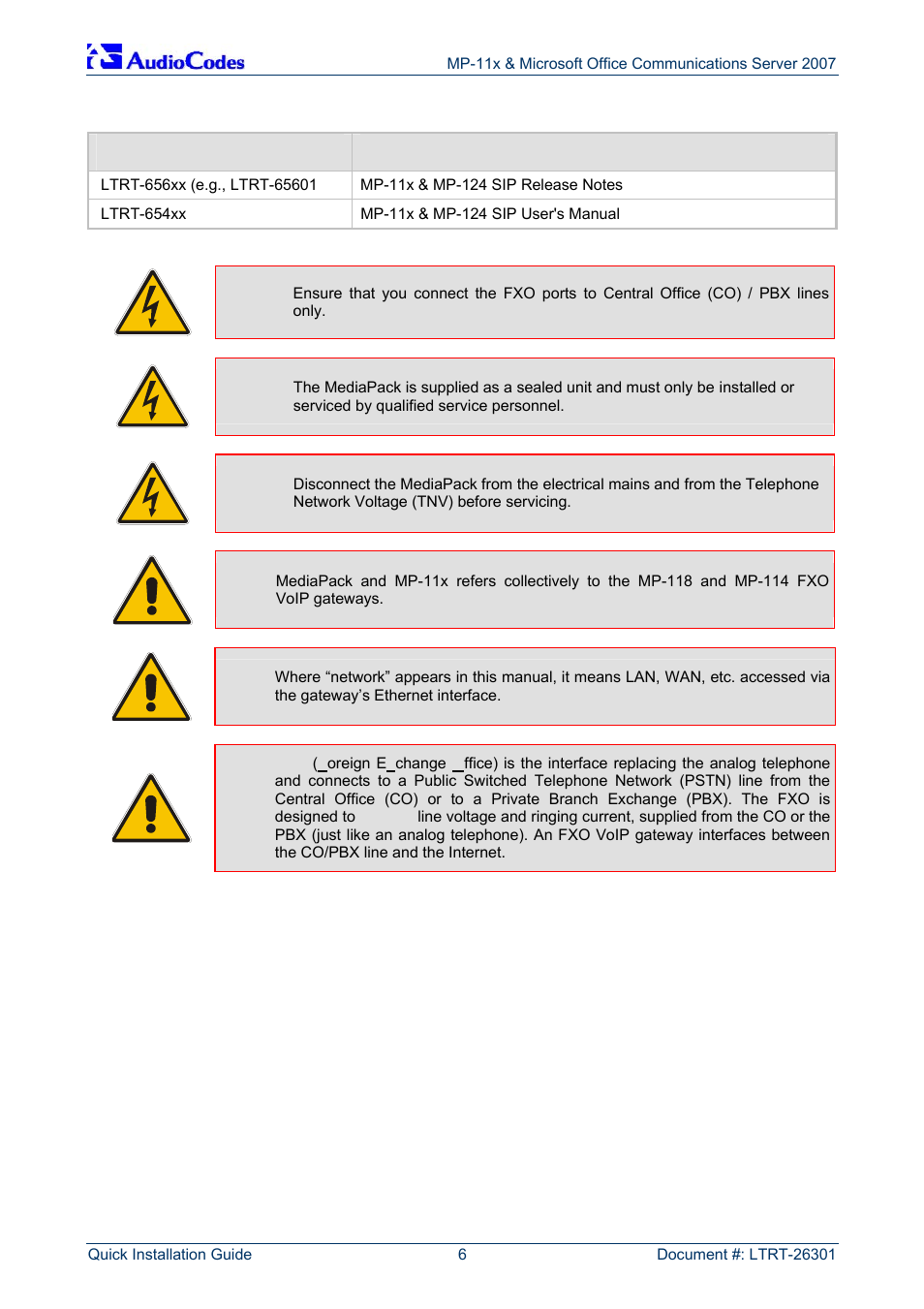 Related documentation | AudioCodes MP-118 User Manual | Page 6 / 44