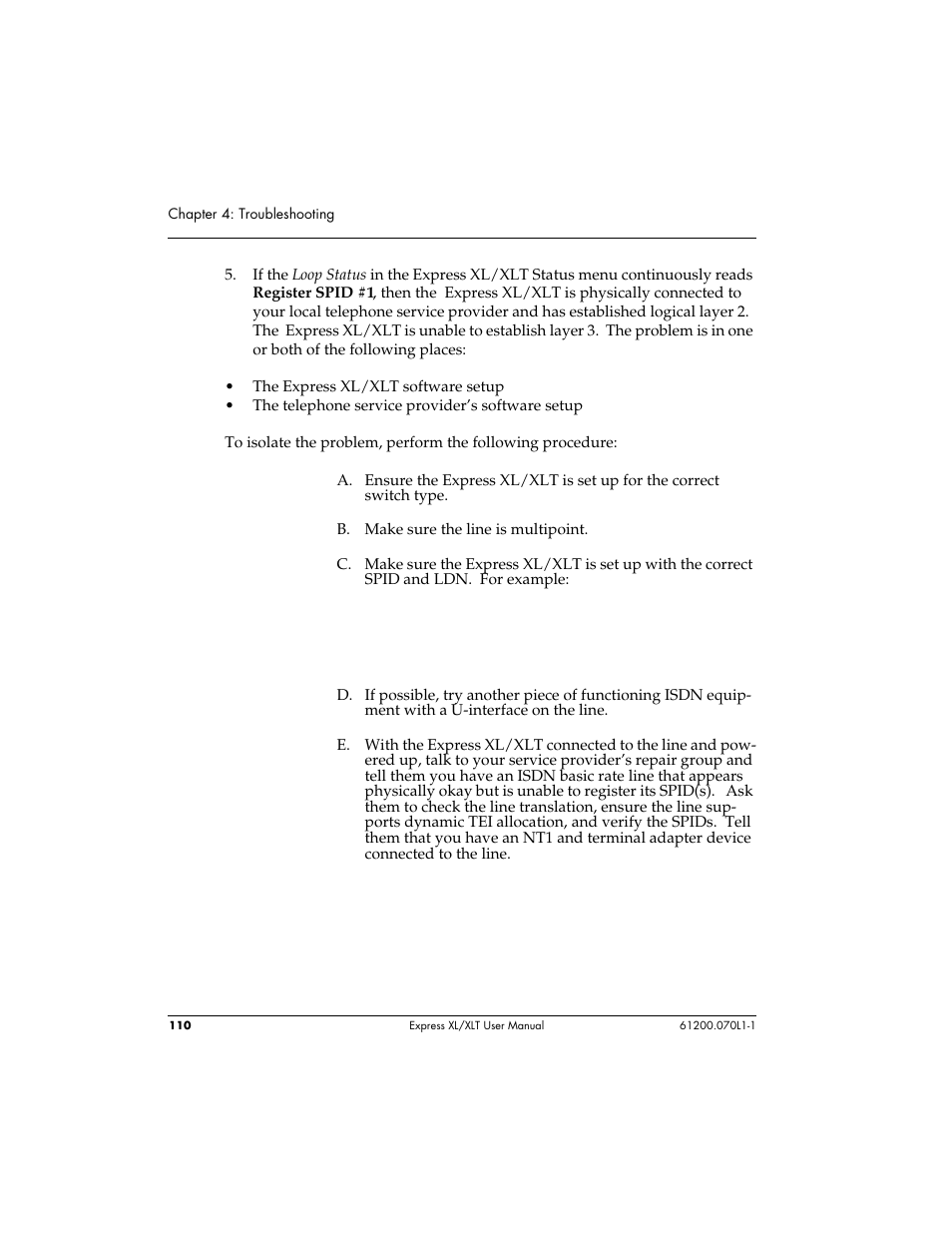 If the loop status in the express xl/xlt status | ADTRAN 1200070L1 User Manual | Page 126 / 187
