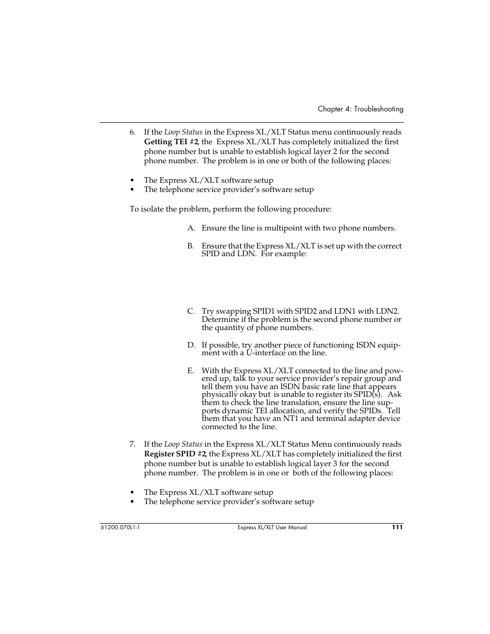 If the loop status in the express xl/xlt status | ADTRAN 1200070L1 User Manual | Page 127 / 187