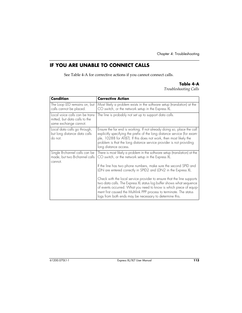 If you are unable to connect calls | ADTRAN 1200070L1 User Manual | Page 129 / 187