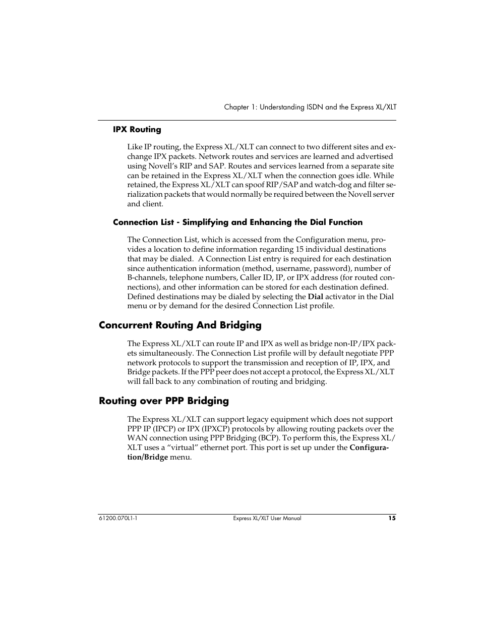 Concurrent routing and bridging, Routing over ppp bridging | ADTRAN 1200070L1 User Manual | Page 31 / 187