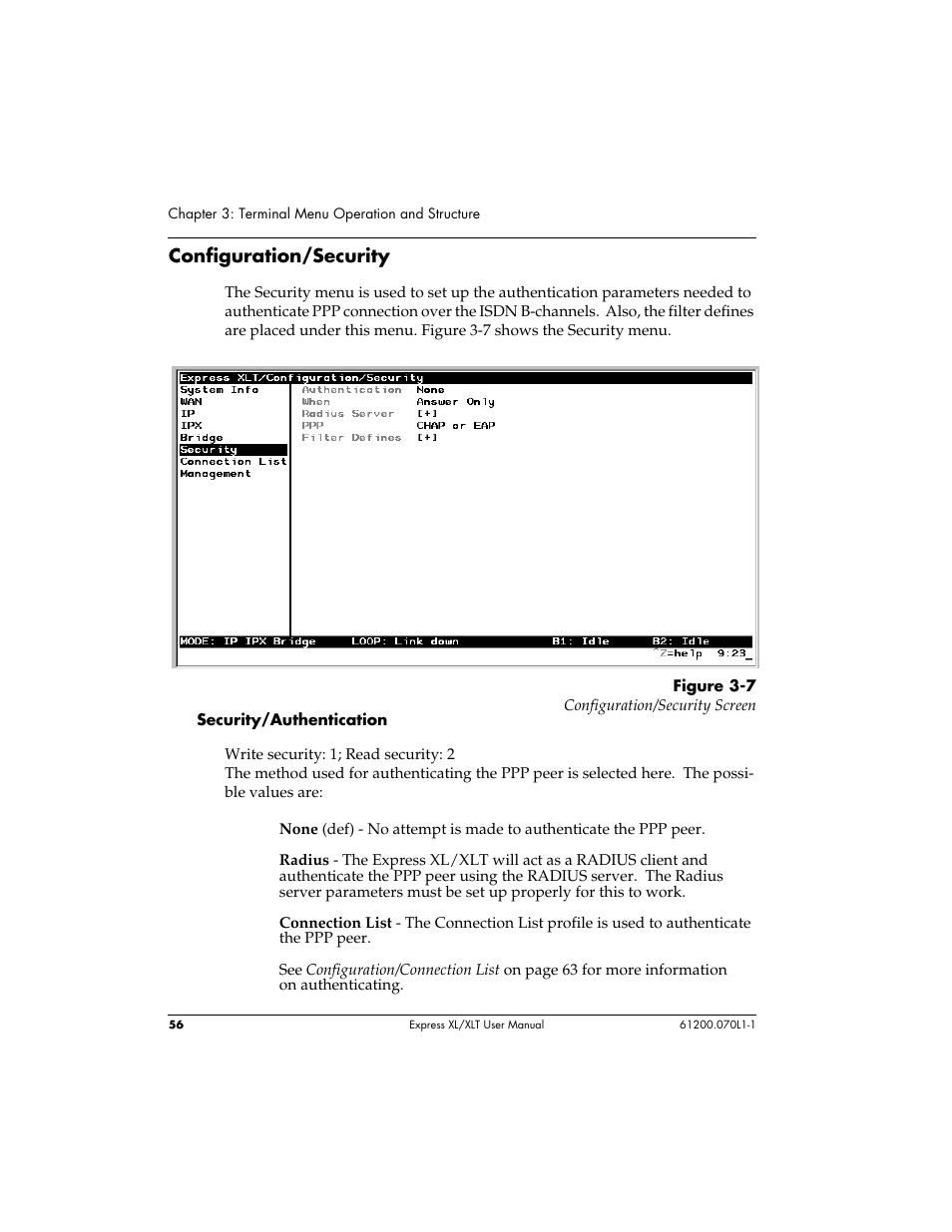 Configuration/security | ADTRAN 1200070L1 User Manual | Page 72 / 187