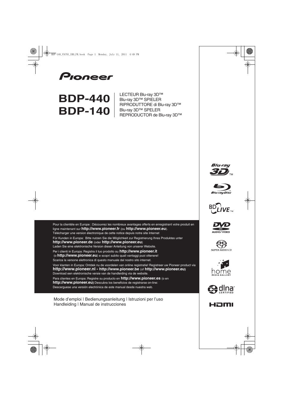 Pioneer BDP-440 User Manual | 308 pages