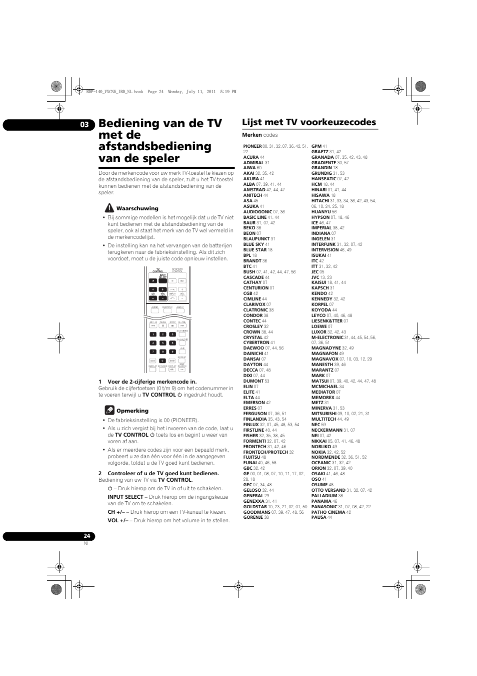 Lijst met tv voorkeuzecodes | Pioneer BDP-440 User Manual | Page 208 / 308