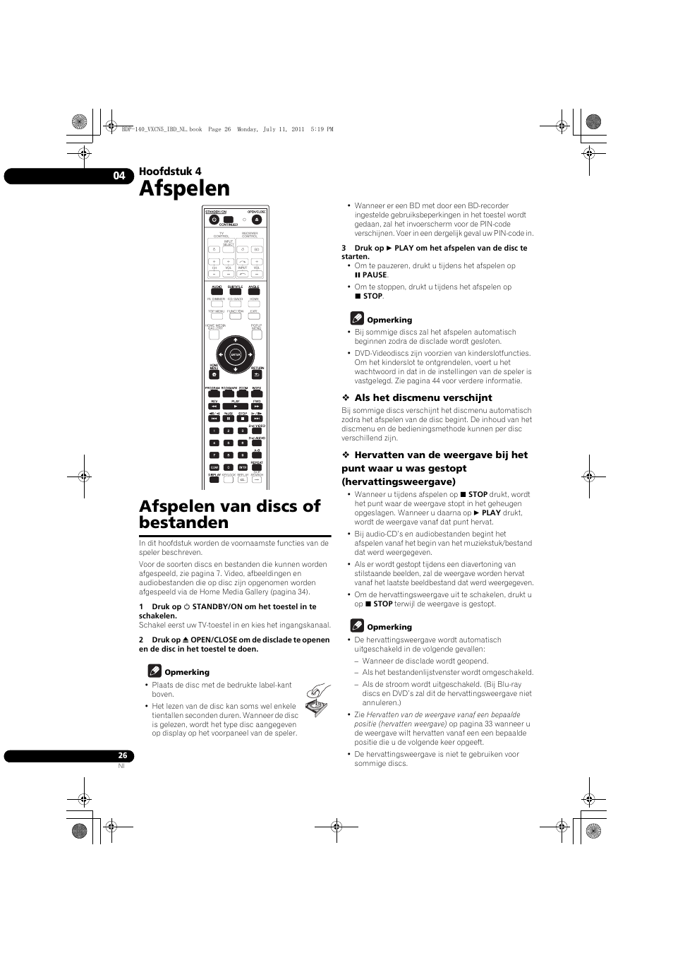 Afspelen van discs of bestanden, Afspelen, Hoofdstuk 4 | Pioneer BDP-440 User Manual | Page 210 / 308