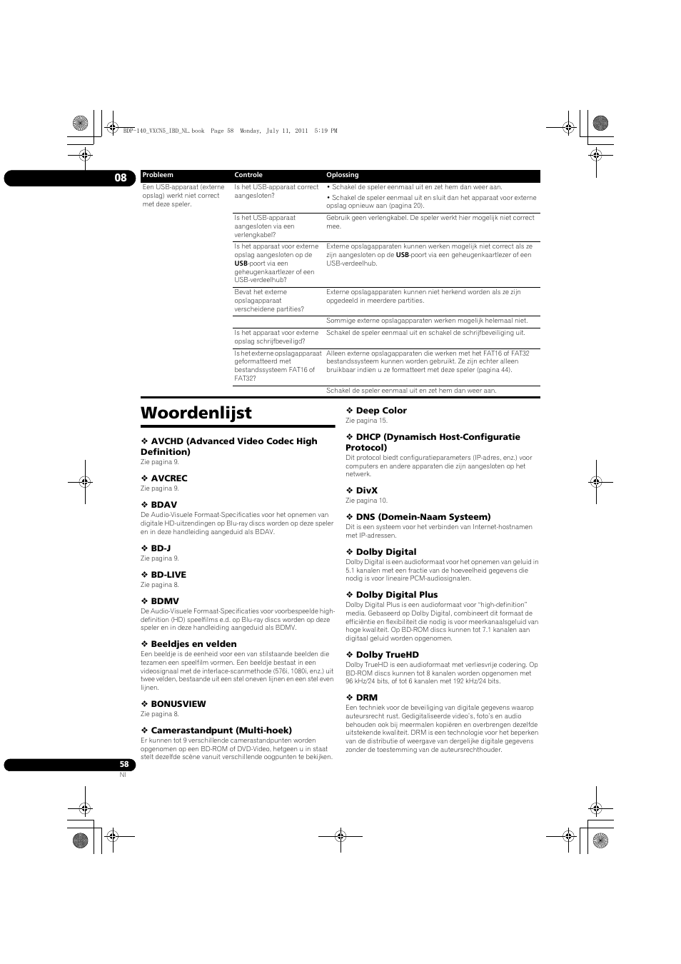 Woordenlijst | Pioneer BDP-440 User Manual | Page 242 / 308