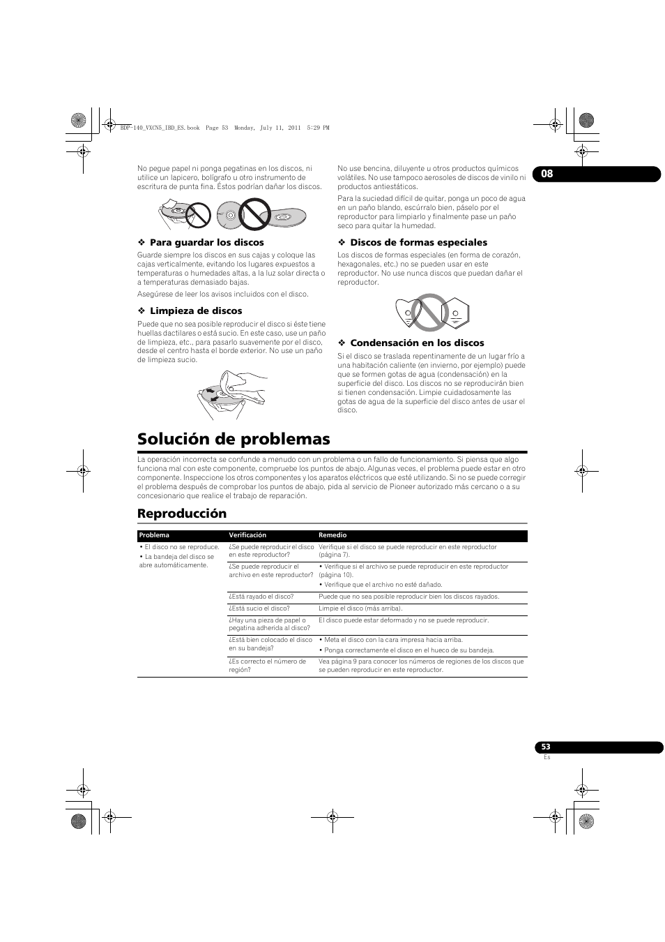 Solución de problemas, Reproducción | Pioneer BDP-440 User Manual | Page 297 / 308