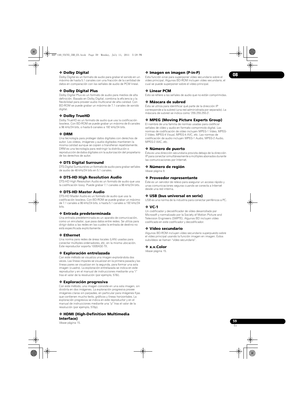 Pioneer BDP-440 User Manual | Page 303 / 308