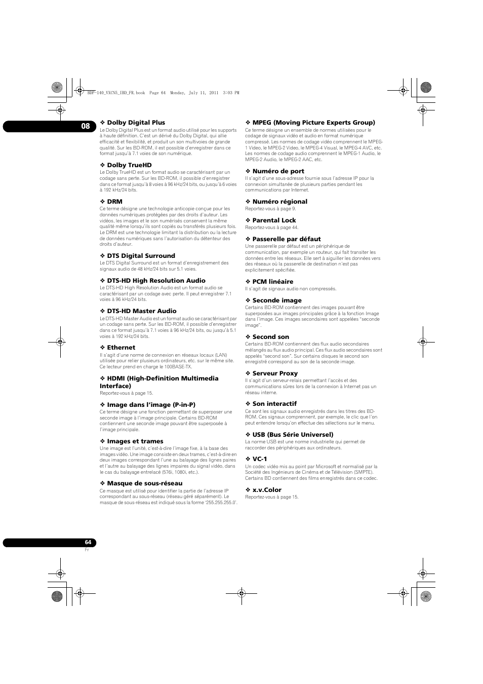 Pioneer BDP-440 User Manual | Page 64 / 308