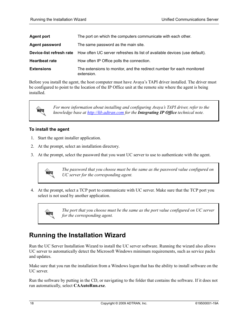 Running the installation wizard | ADTRAN 619500001-19A User Manual | Page 18 / 27