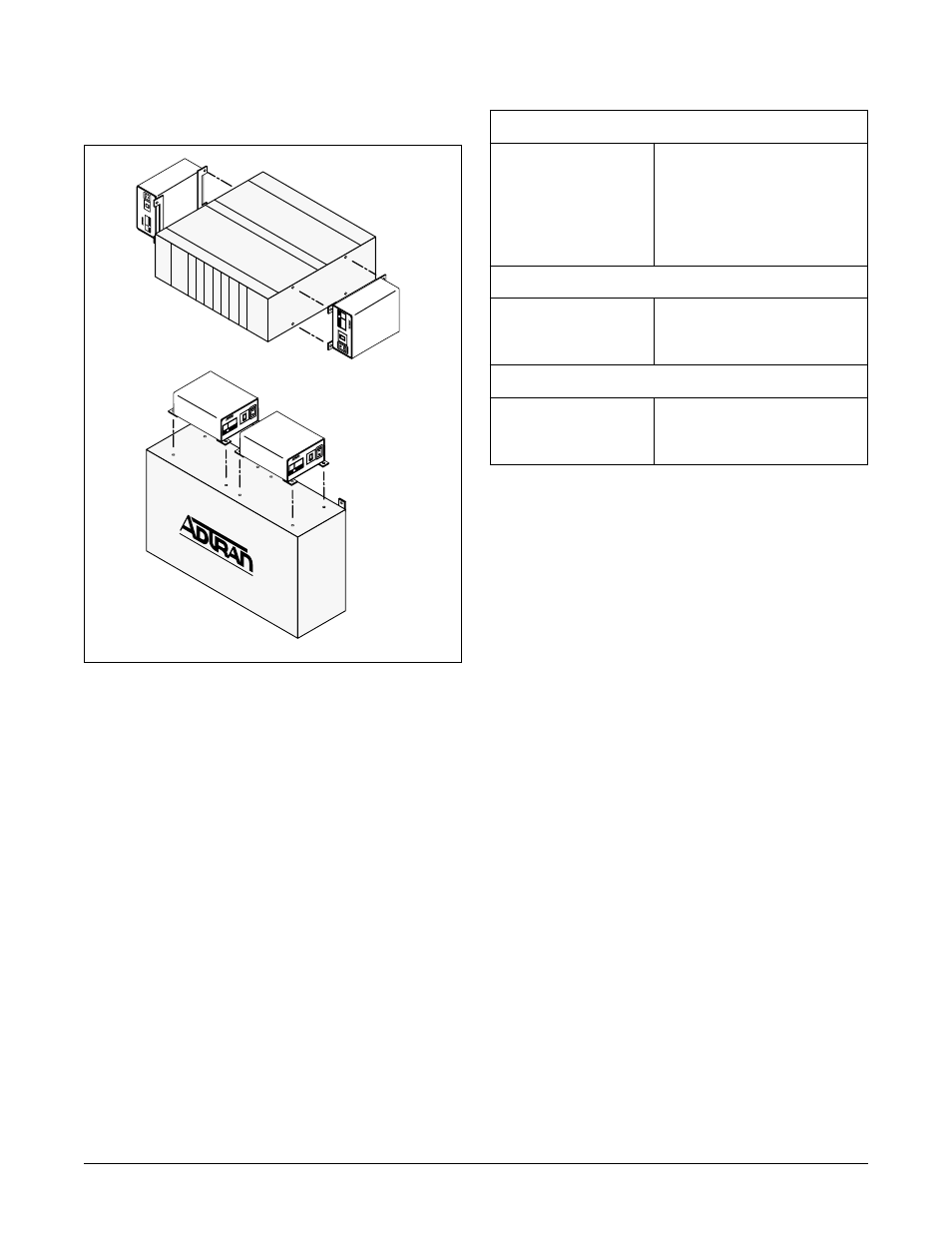 Figure 3. alternate mounting arrangements, Table 3. specifications | ADTRAN 850 User Manual | Page 4 / 4