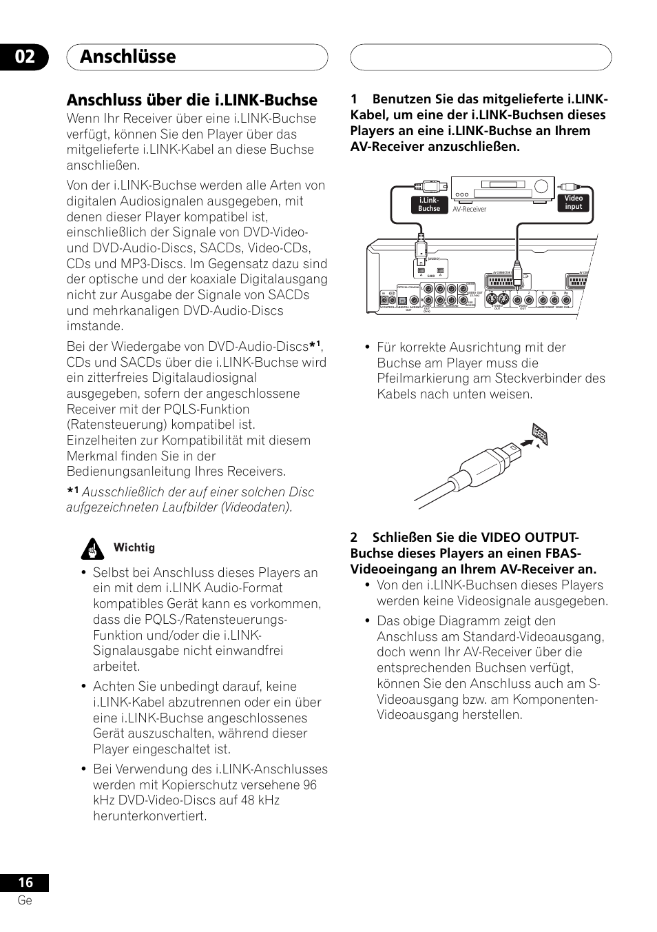 Anschluss über die i.link-buchse, Anschlüsse 02 | Pioneer DV-757Ai User Manual | Page 100 / 172