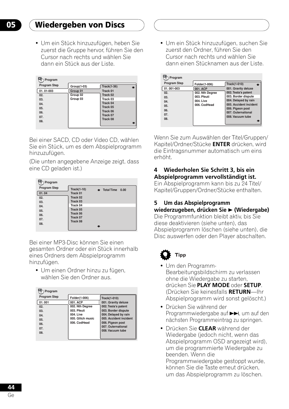 Wiedergeben von discs 05 | Pioneer DV-757Ai User Manual | Page 128 / 172