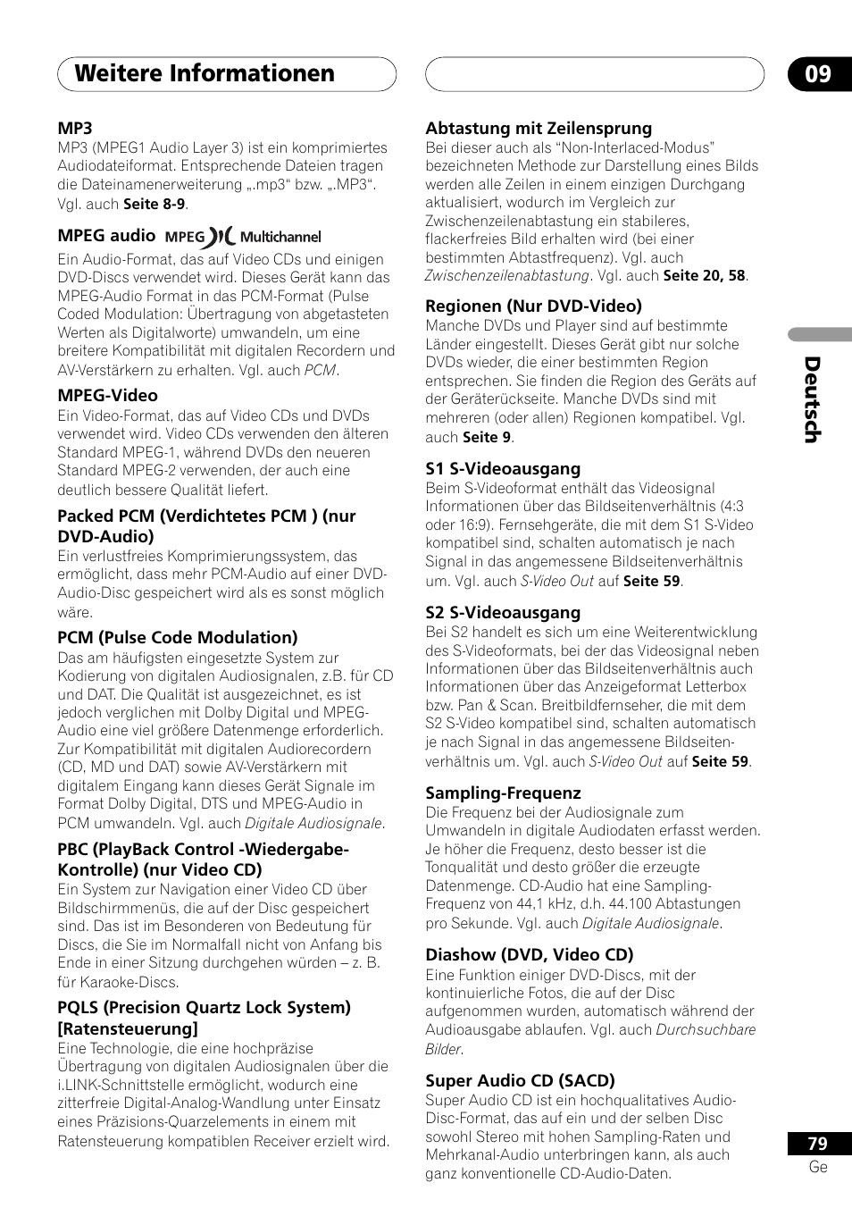 Weitere informationen 09, Deutsch | Pioneer DV-757Ai User Manual | Page 163 / 172