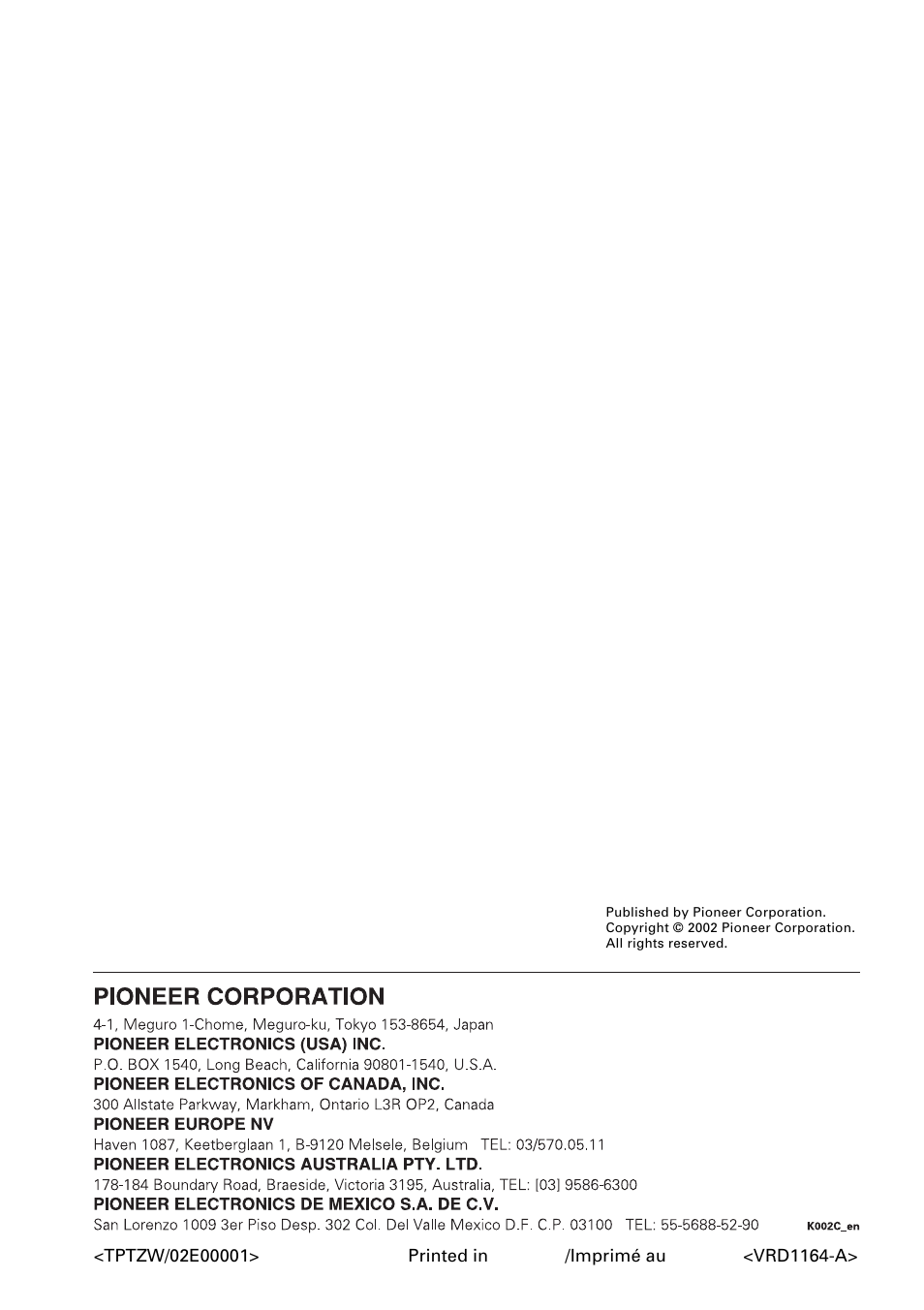 Pioneer DV-757Ai User Manual | Page 172 / 172