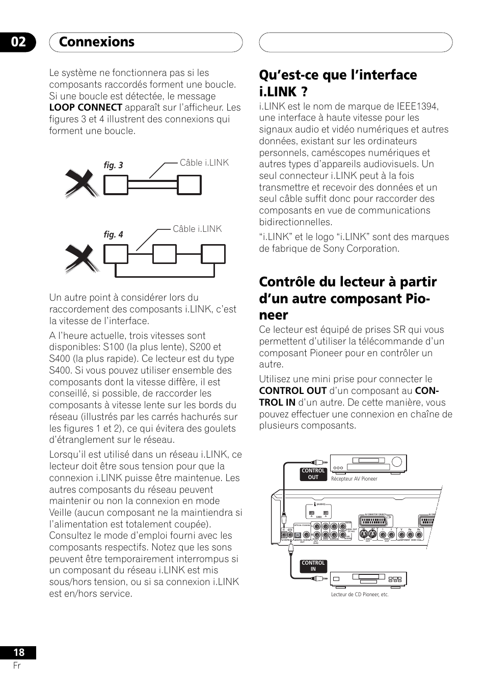 Connexions 02, Qu’est-ce que l’interface i.link, Fig. 3 fig. 4 câble i.link câble i.link | Pioneer DV-757Ai User Manual | Page 18 / 172