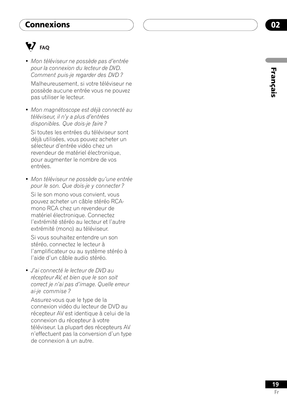 Connexions 02 | Pioneer DV-757Ai User Manual | Page 19 / 172