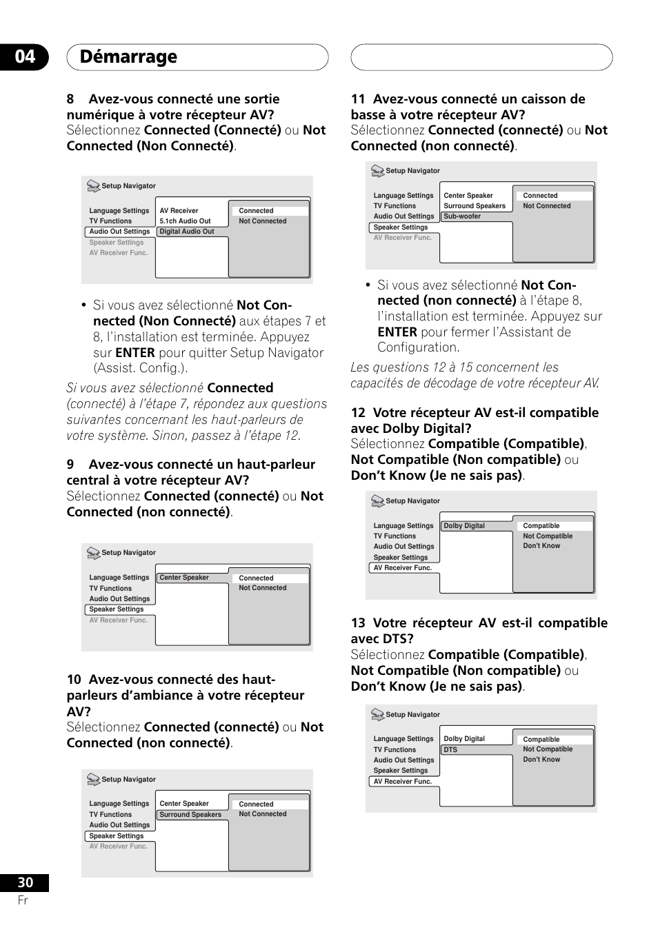 Démarrage 04 | Pioneer DV-757Ai User Manual | Page 30 / 172