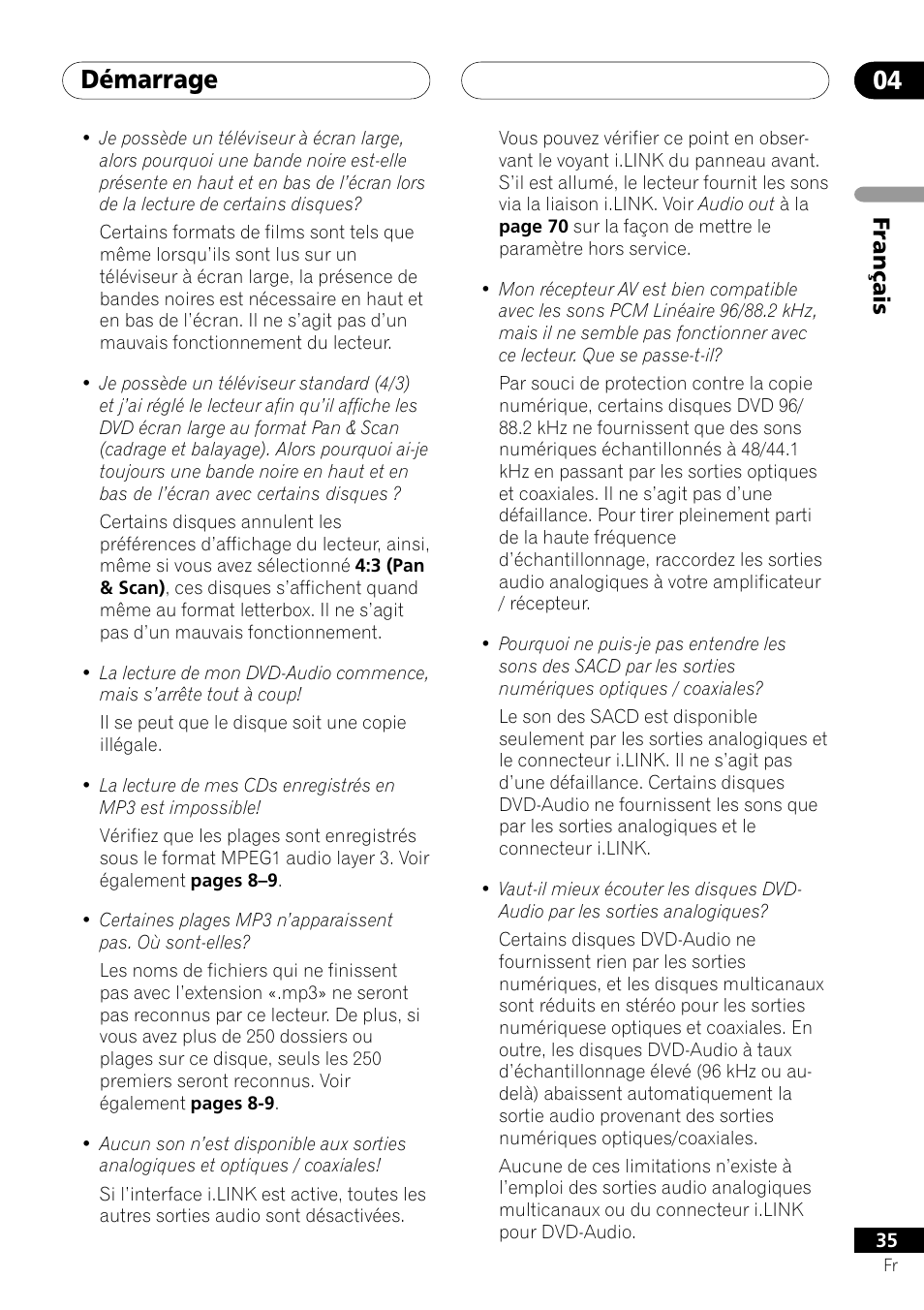 Démarrage 04, Français | Pioneer DV-757Ai User Manual | Page 35 / 172