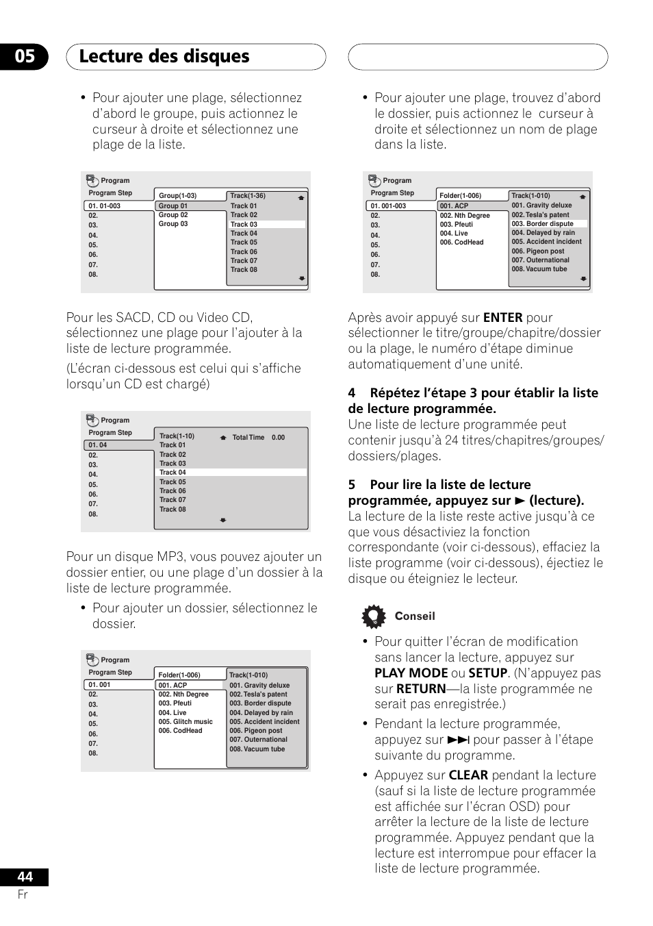 Lecture des disques 05 | Pioneer DV-757Ai User Manual | Page 44 / 172