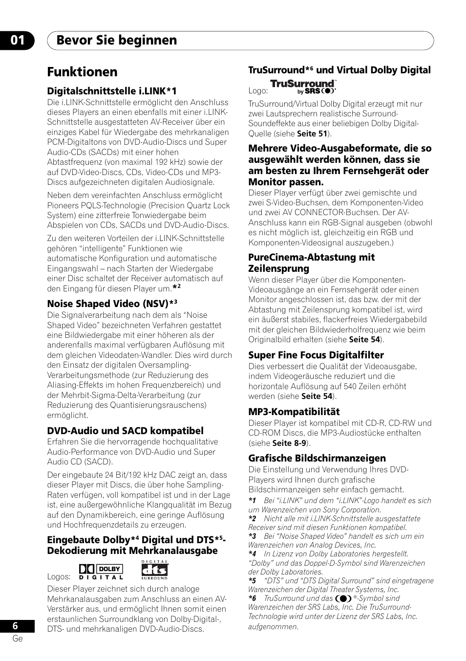 Funktionen, Bevor sie beginnen 01 | Pioneer DV-757Ai User Manual | Page 90 / 172