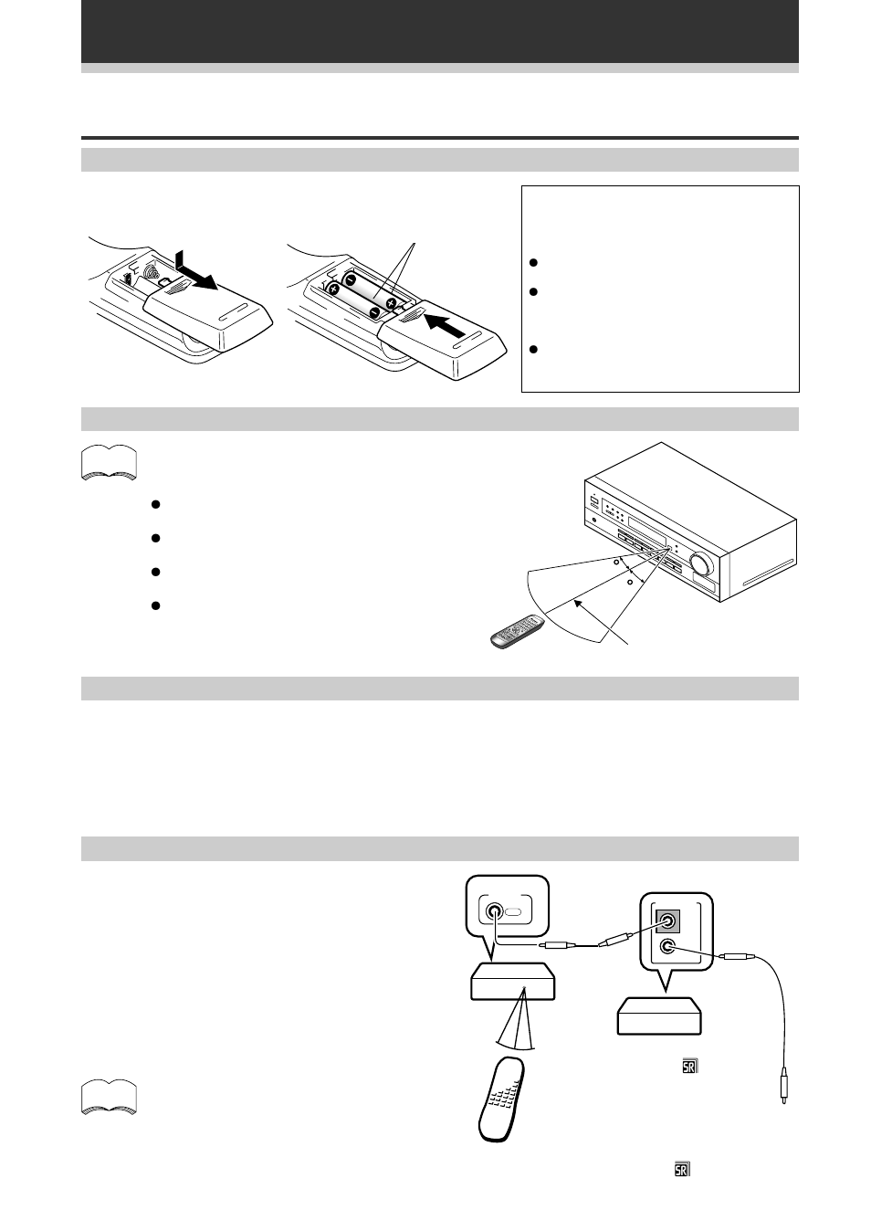 Preparazione del telecomando, Gamma operativa dell'unità telecomando, Caricare le batterie | Nota speciale sul telecomando, Funzionamento degli altri componenti pioneer, Informazioni introduttive | Pioneer VSX-409RDS User Manual | Page 46 / 120