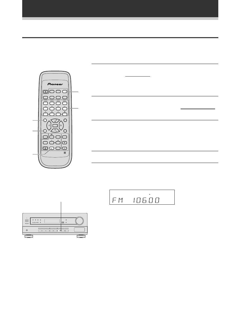 Sintonizzarsi direttamente su una stazione, Uso del sintonizzatore | Pioneer VSX-409RDS User Manual | Page 64 / 120