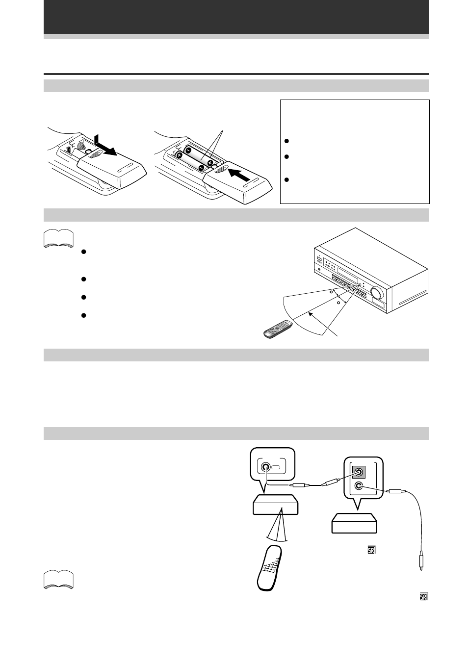 Gereedmaken van de afstandsbediening, Bereik van de afstandsbediening, Inleggen van de batterijen | Bediening van andere pioneer componenten, Inleiding | Pioneer VSX-409RDS User Manual | Page 86 / 120