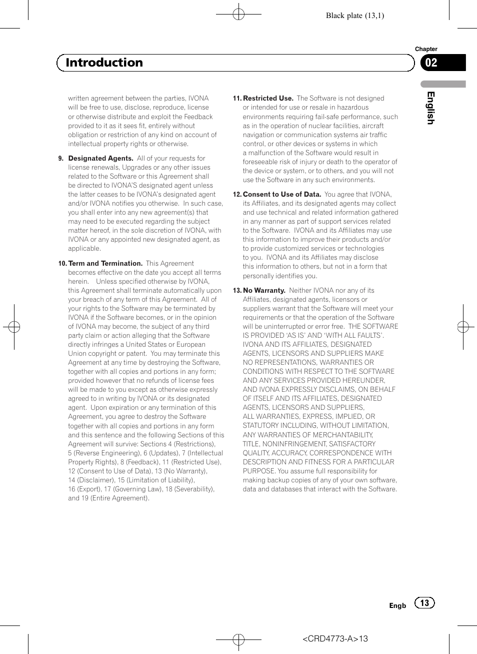 02 introduction | Pioneer AVIC-F960BT User Manual | Page 13 / 132